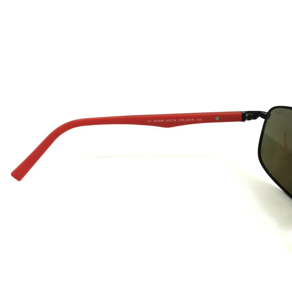 Fila Sunglasses SFI446 COL.531R Black Red Wrap Frames w/ Orange Mirrored Lenses